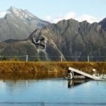 Bernhard Hinterberger wakeboarding in the Alps