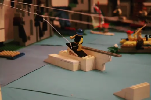 Stop-motion wakeboardfilmpje met Lego