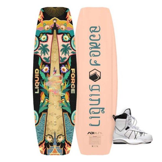 2026 Liquid Force Holiday Wakeboard with Tao 6X Boots - White