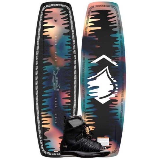 2026 Liquid Force Press Wakeboard with Transit 6X Boots 2026 Liquid Force Press Wakeboard with Transit 6X Boots